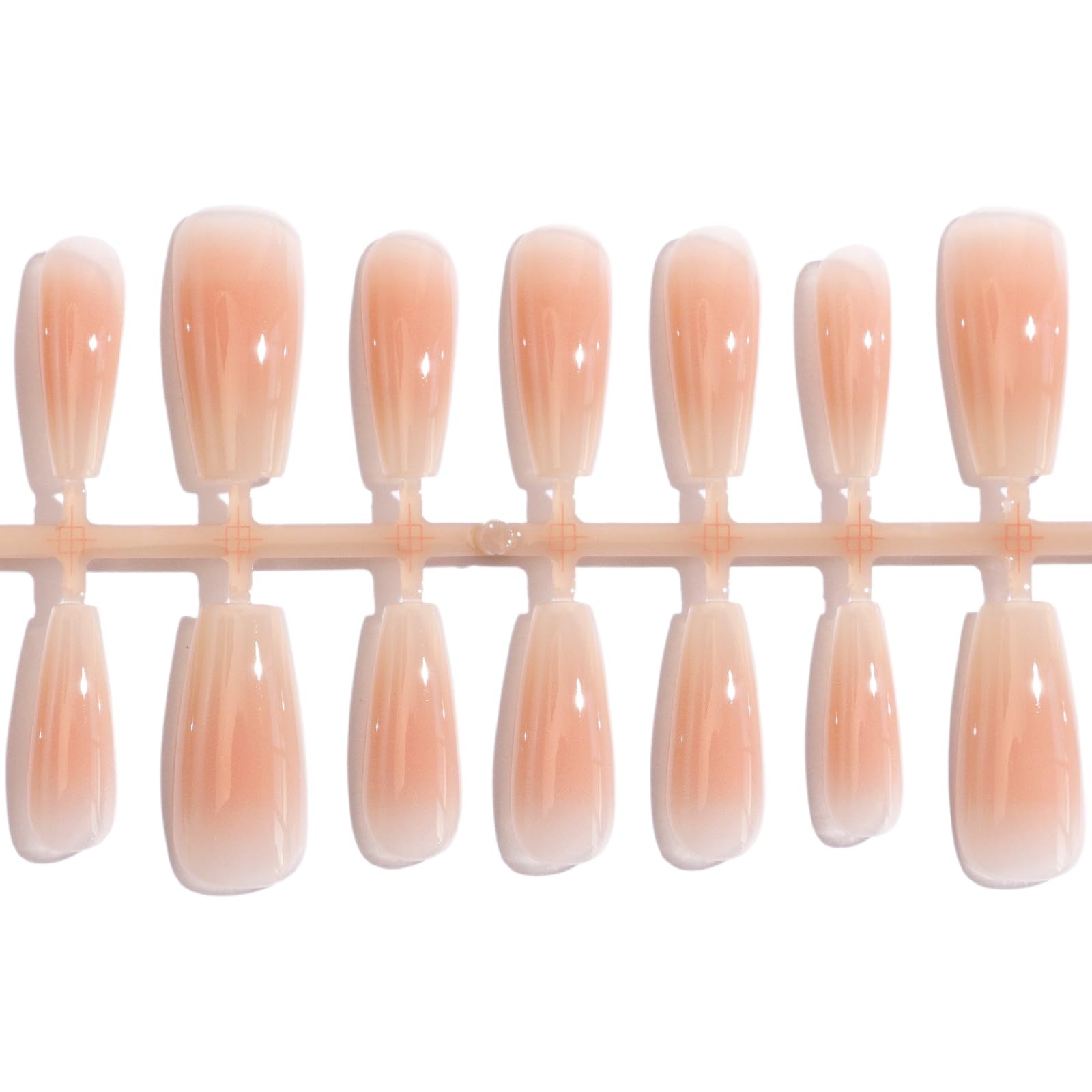 Glossy fake nails – 30 Piece XS S M Sprayed Gel Press on Nails feminine Blush…