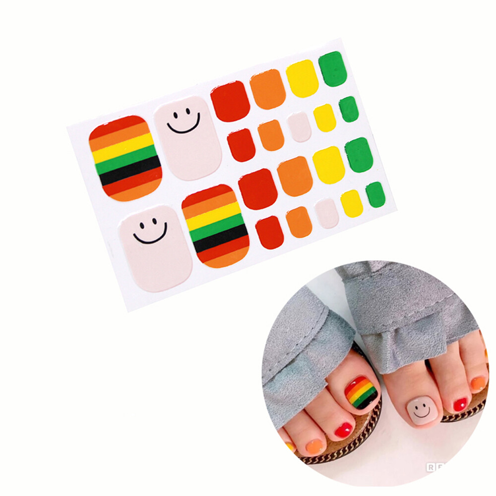 Full Size Nail Wraps Stickers Polish Toe Manicure Art Self Stick Decor 3D Decals