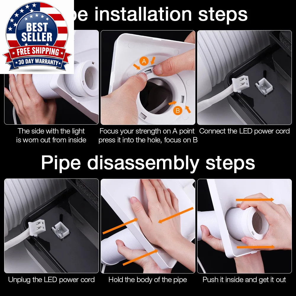 60W Double Use Nail Dust Collector Retractable Elbow Design Nail Dust Extractor
