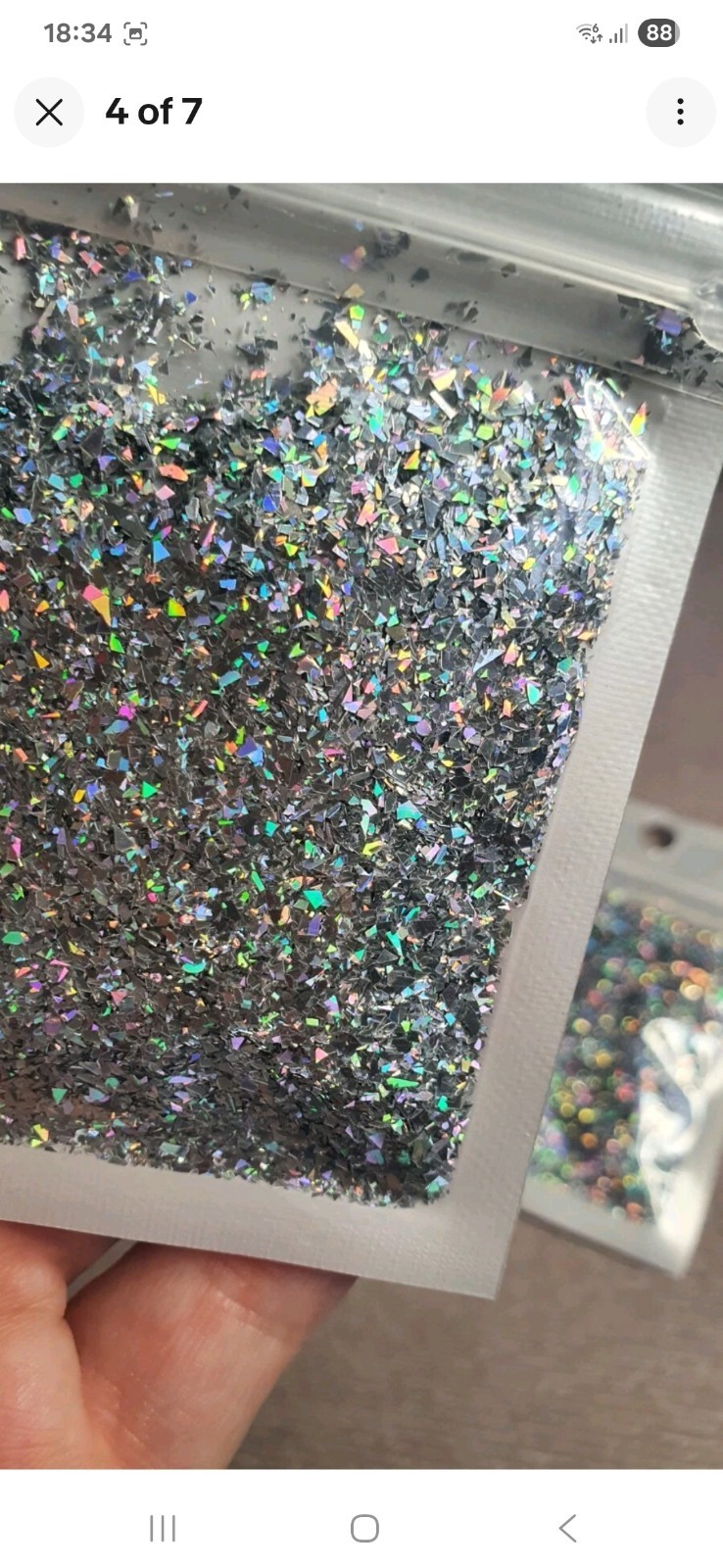 5g small silver holographic flakes small cut for crafts