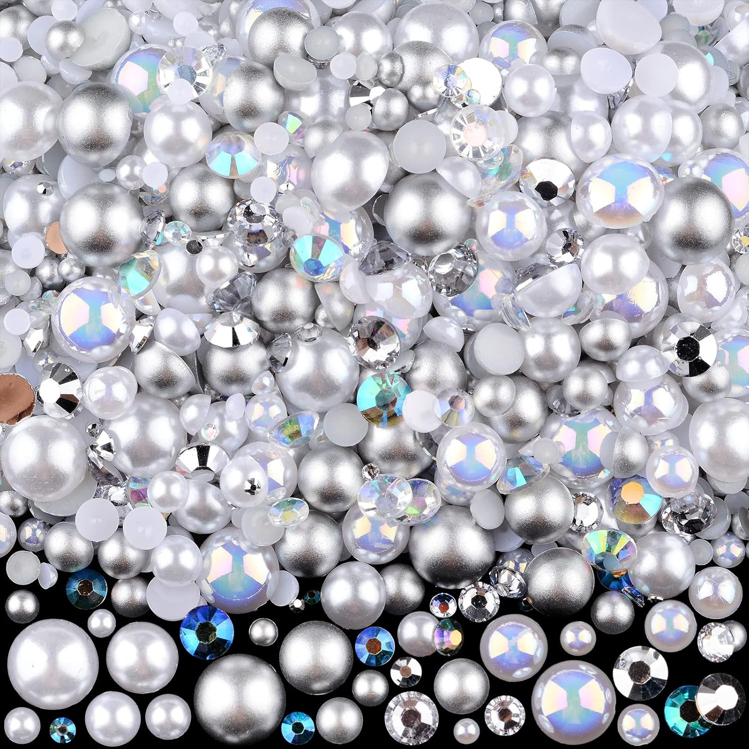 3900+ Pcs Rhinestones and Pearls Kit, 2-10Mm Flatback Gems for Nail Art, Tumbler