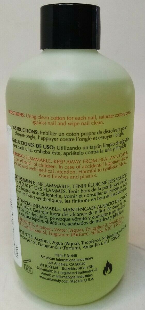 SuperNail Acetone Polish Remover 8 oz- Yellow