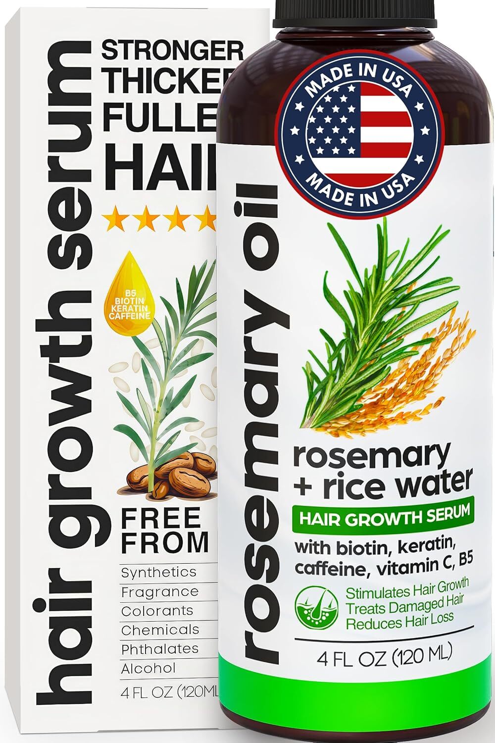 Rosemary Oil and Rice Water Hair Growth Spray Scalp Treatment Hair Care