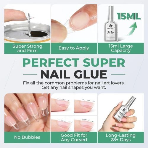 Super Strong Nail Glue Gel 15ml Extension Gel Glue for Nail Tips Clear Acrylic