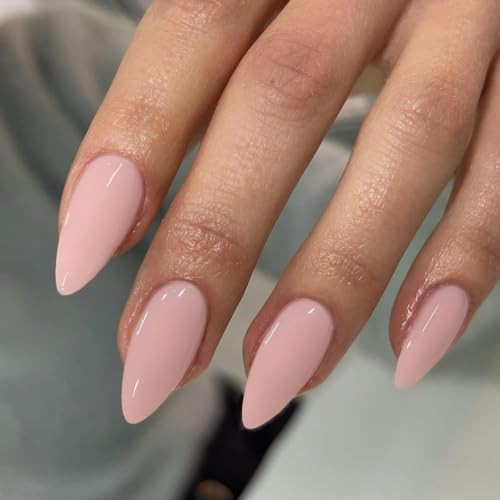 Dusty Pink Press on Nails Almond Shaped Nails Press ons, glossy dusty pink