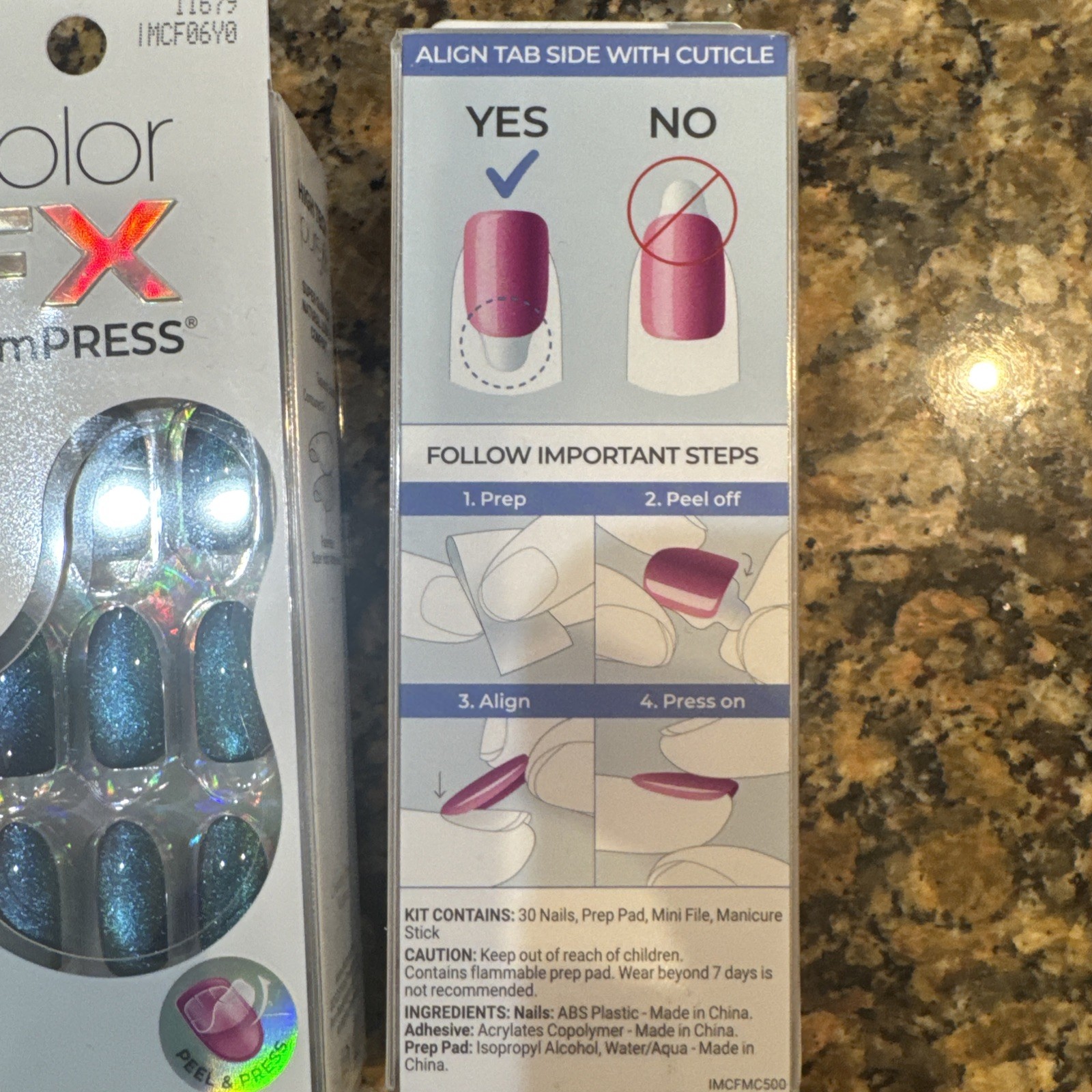Lot Of 3 Kiss Impress Color FX Press On Nails Medium oval 11679 Free Mind NEW