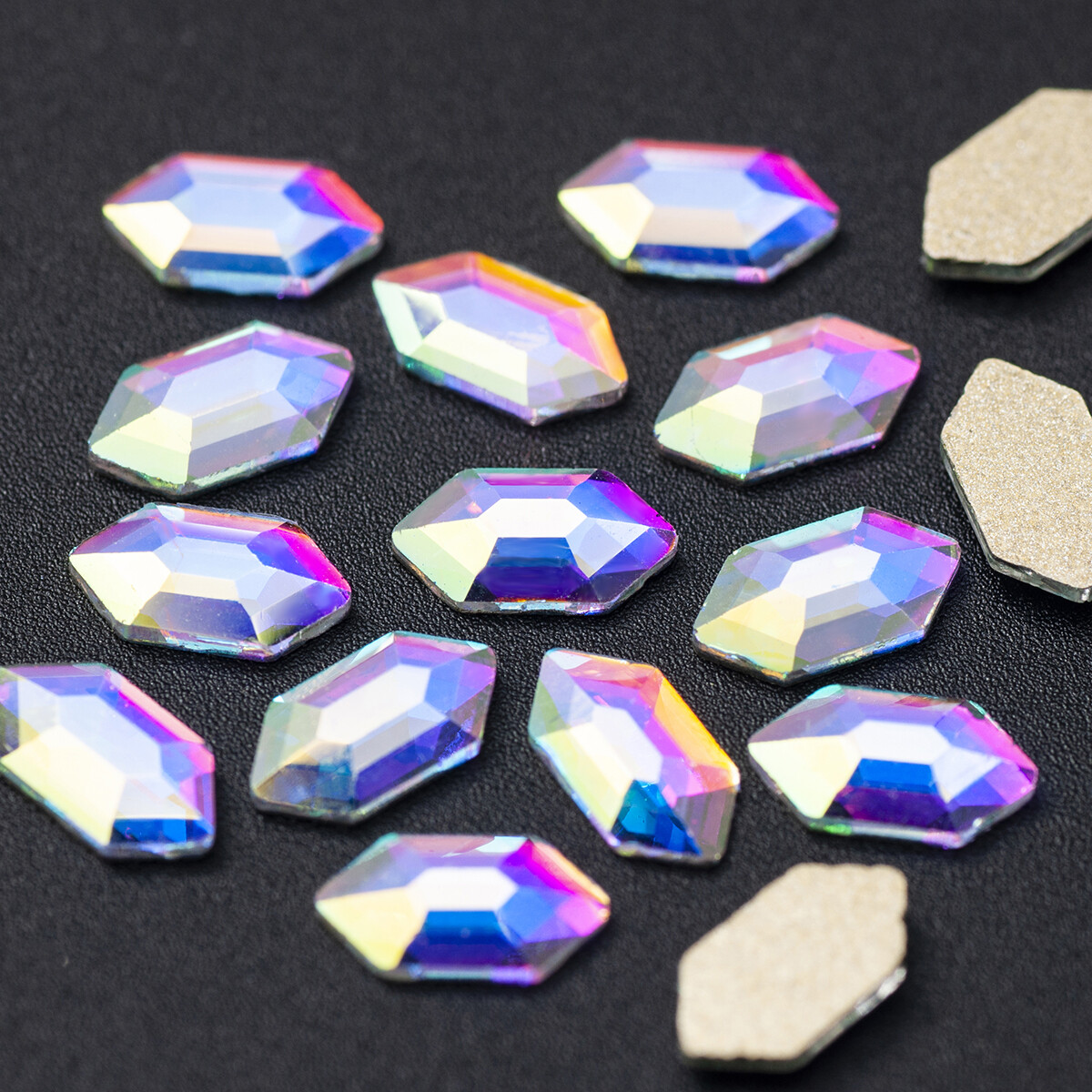 2585 Strass Nail Art Rhinestones Mini Hexagon Colorful Stones Non Hotfix Crystal