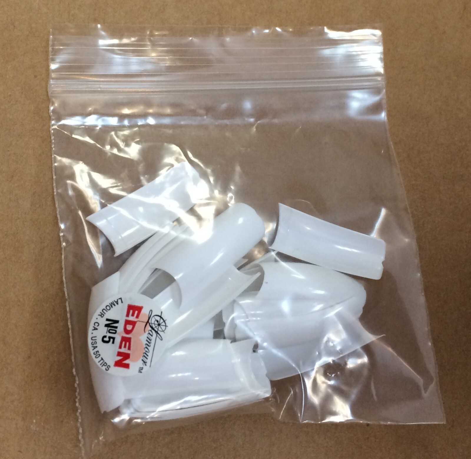 * Lamour Professional Nail Tips EDEN WHITE FRENCH 0-10 Made in USA 550ct