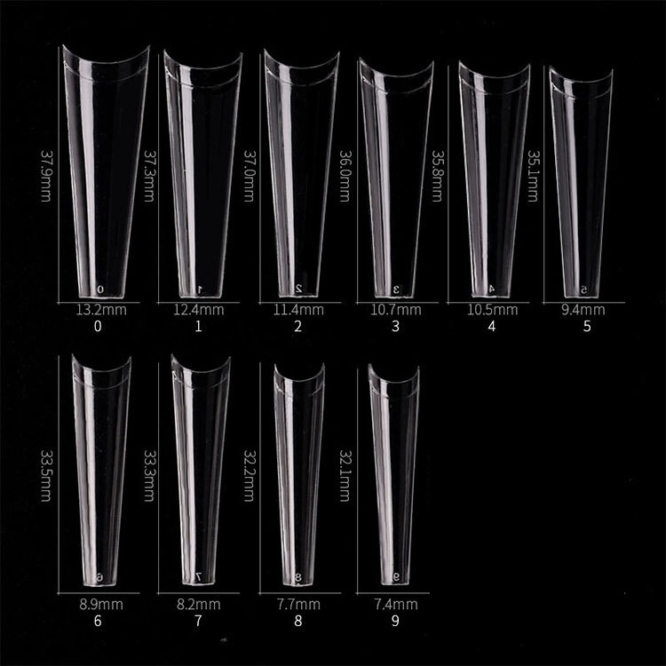 500pcs False Nail Tips XXL C Curve Coffin Half Cover Extra Long Fake Nails Finge