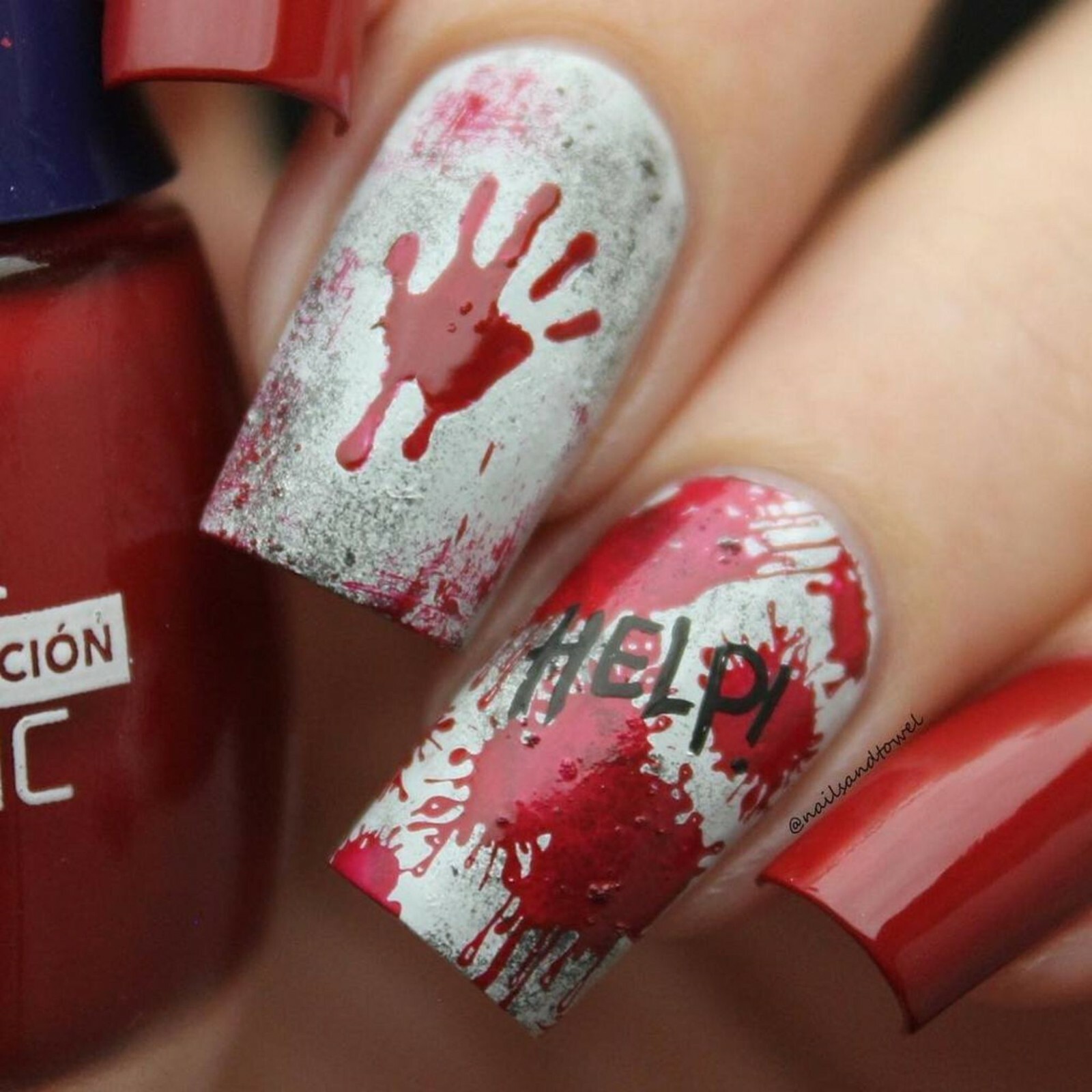 Bloody Hands Stencils for Nails, Halloween Nail Stickers, Nail Art, Nail Vinyls