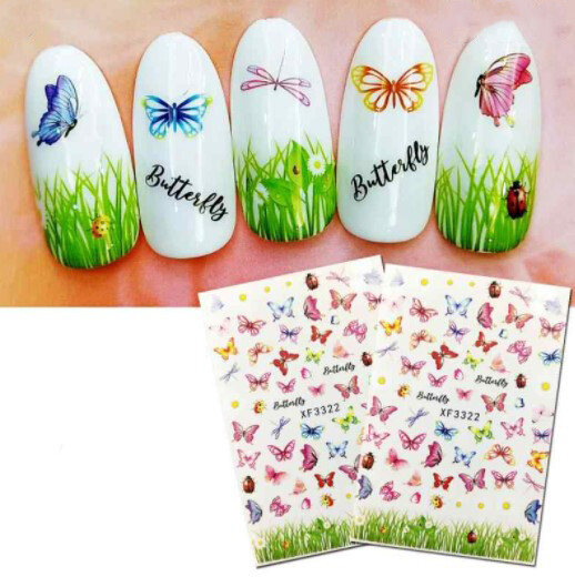 3D Butterfly Nail Sticker Art Decal Adhesive DIY Desgin Waterproof Manicure US
