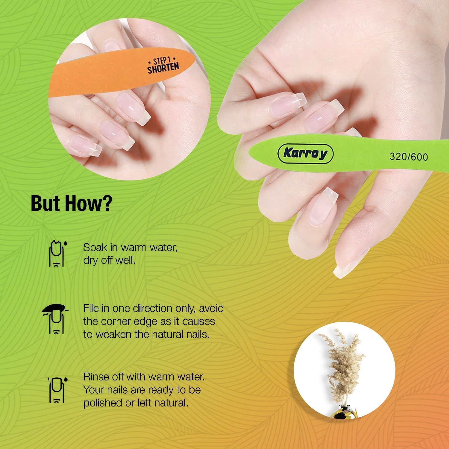 Nail File and Buffer Block Professional Emery Boads Natural Nails Limas para …
