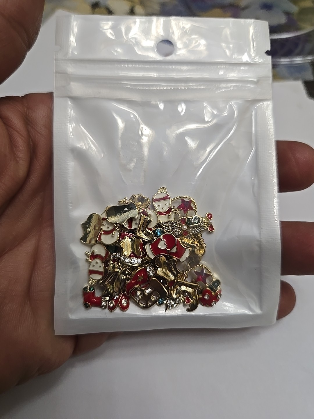 Lot Of Christmas Nail Charms 3D Rhinestones Enamel 40pcs C1