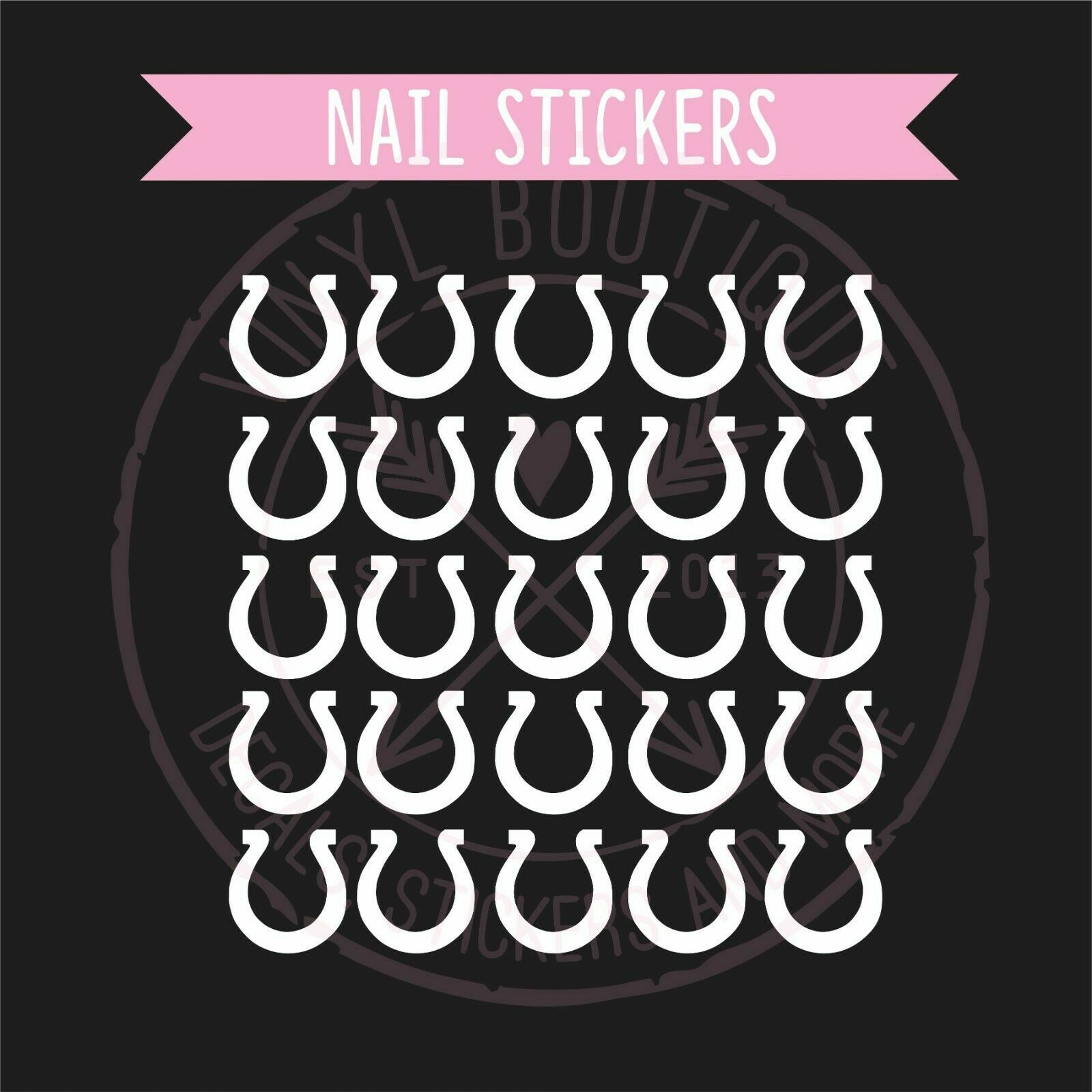 Horseshoe Country Rodeo Girl Pony Fingernail Art Decal Stickers Nail Vinyls