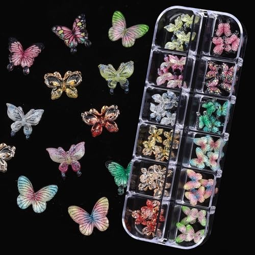 Nail Charms, Multi Shape Nail Rhinestones Kit 3D Multi Shape Nail Gems