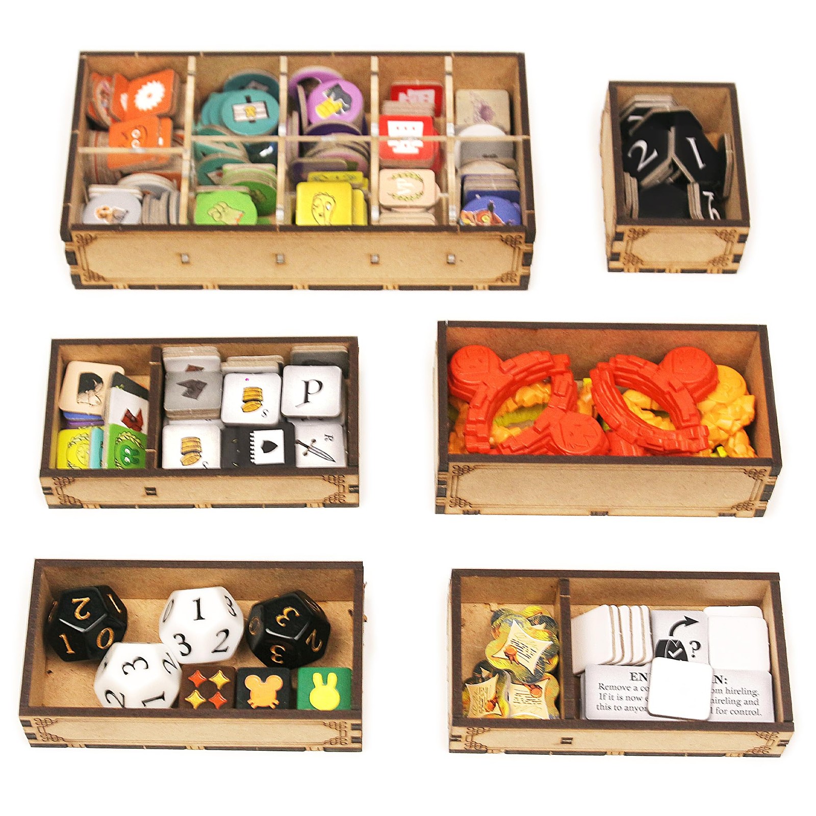 TowerRex Organizer for Root Board Game and Standard, Light Brown, Woodgrain
