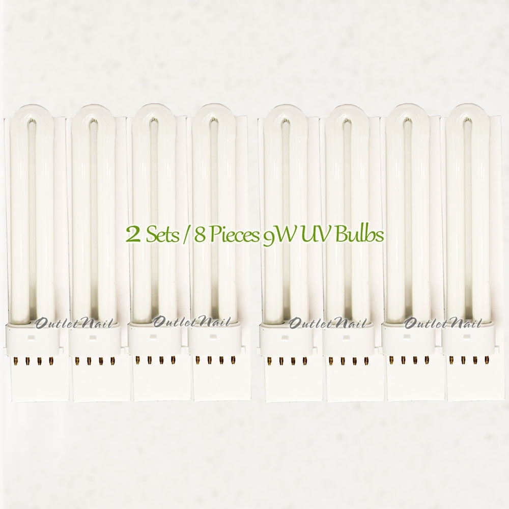 2 Set – 8pcs Pack 9W 365nm UV Light Bulb Tube Replacement CND Shellac Lamp 8 pk