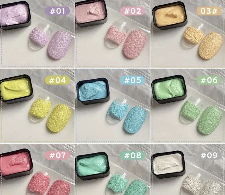 9-Color Gel Palette for Ombre Nail Design – Textured Pastels