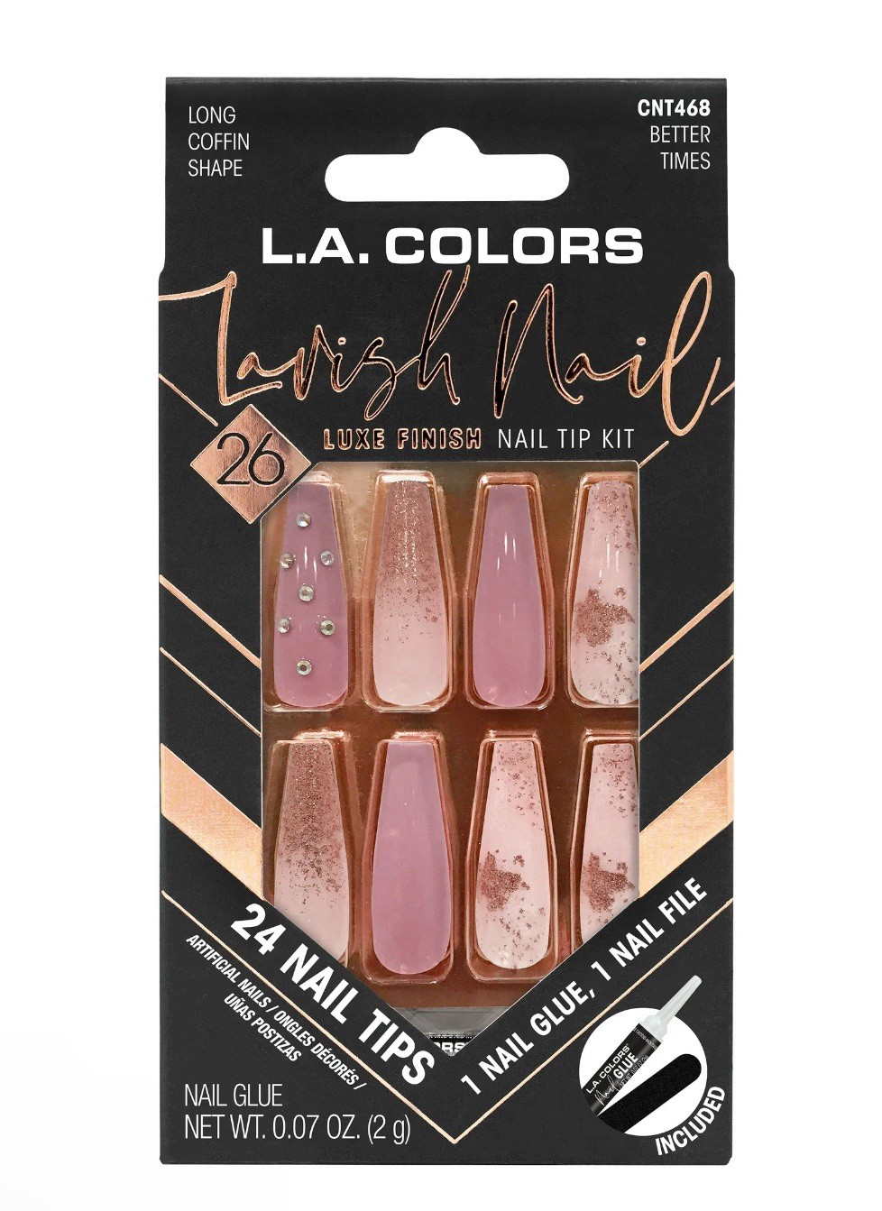 Lavish Nail Tips, Nail Better Times, 26 Pieces