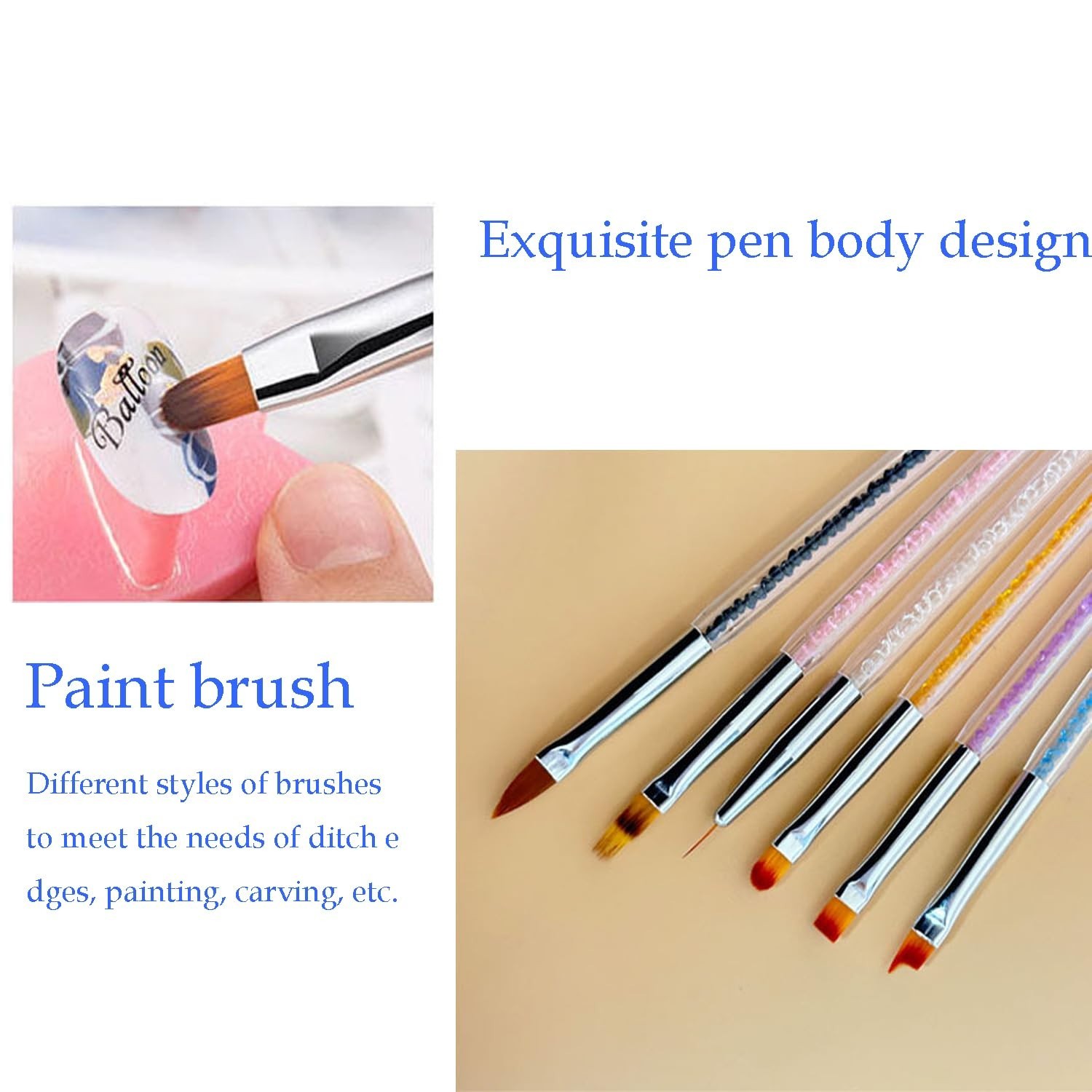 9pcs Nail Art Brushes Set – Dual-Ended Dotting Pens & Detail Liner Brushes fo…