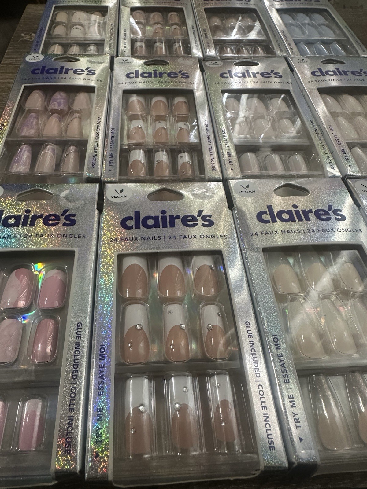 Claire’s Faux Nails. 💅 24 Nails In Each set Plus Glue. New!