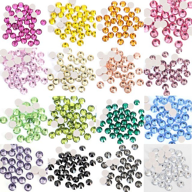 DIY 3D Nail Art Glitter Flatback Rhinestone Non Hot Fix SS12 3mm with wax pencil