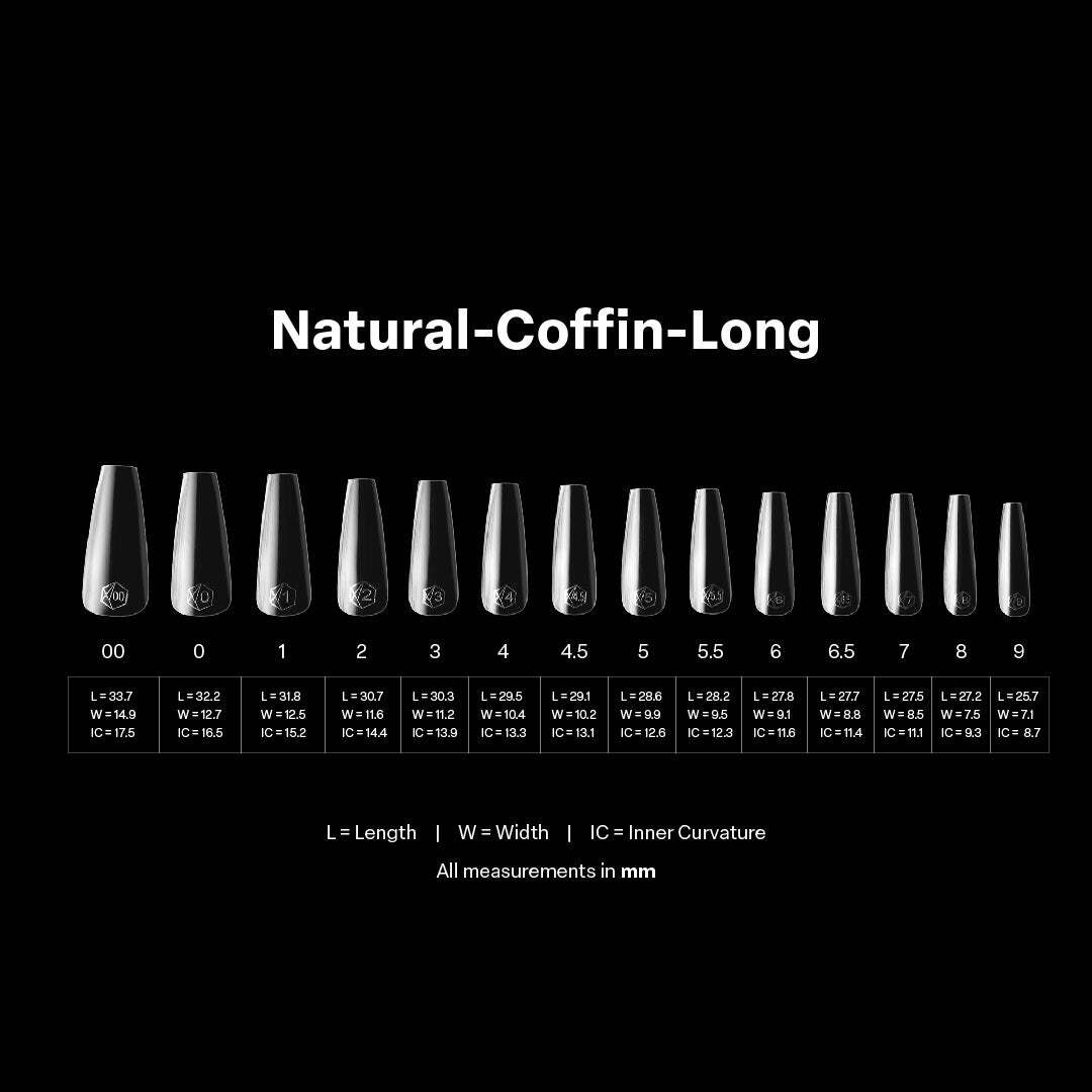 Apres Gel-X Natural Coffin Long Tips Box 14 Sizes 600pc