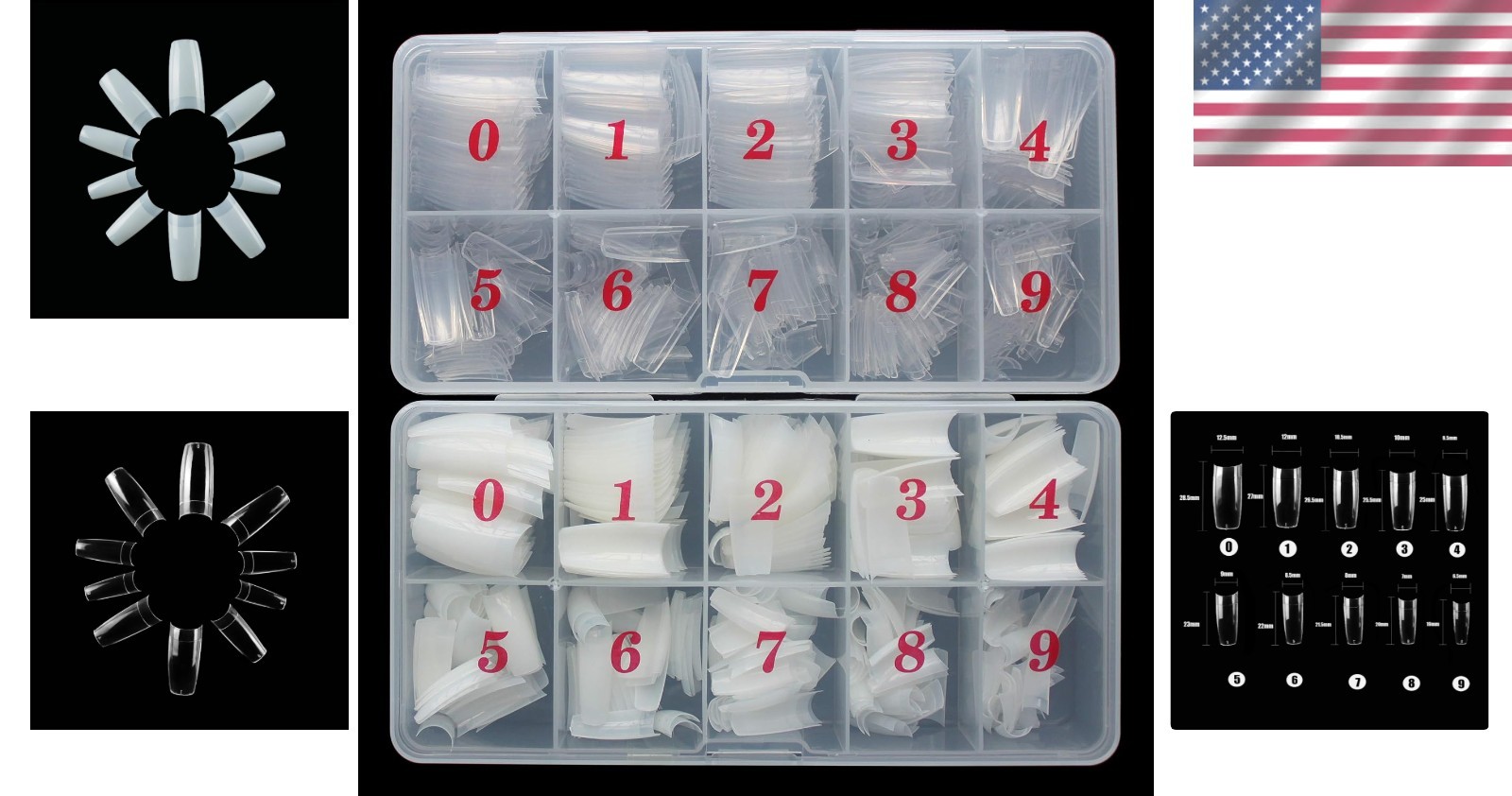 French Acrylic False Nail Tips Set