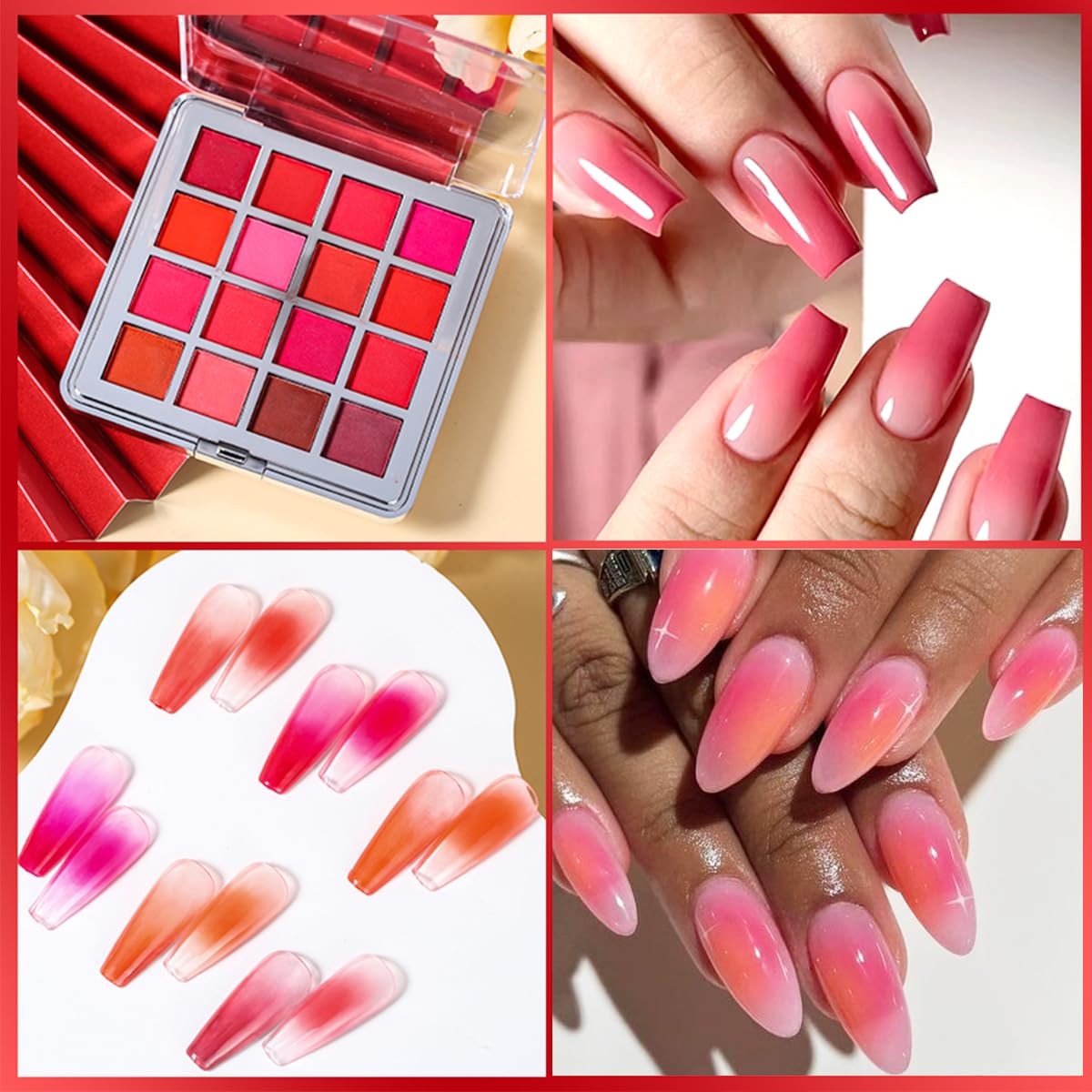 Nail Pigment Set, 16 Colors Gradient Nail Glitter , Neon Fluorescent Pigment …