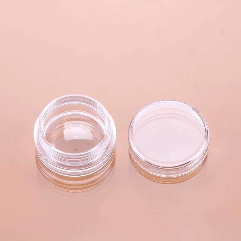 50 Small Clear 5g Grams/mL Plastic Jars for Cosmetic Sample Container Pot Cream
