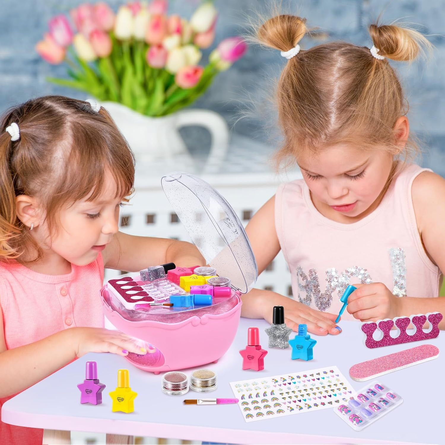 Nail Polish Kit for Girls Ages 7-12 Years Old, Nail Art Toy for Girls 5 6 7 8 9