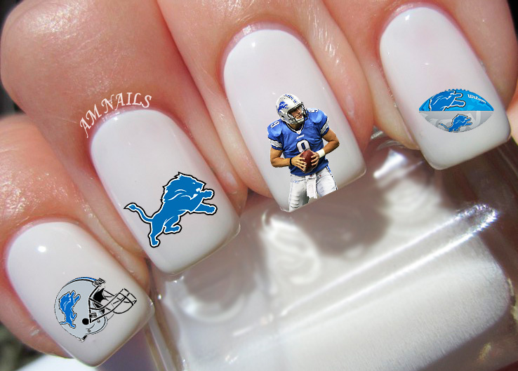 Detroit Lions Nail Art Stickers Transfers Decals Set of 36 – A1354