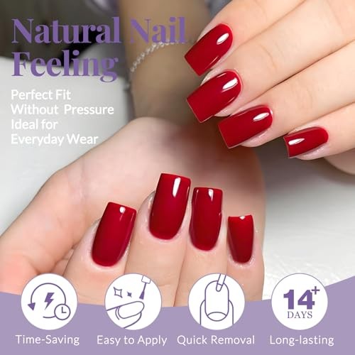 Press on Nails Square, 576PCS Square Press on Nails Multicolor Medium Square