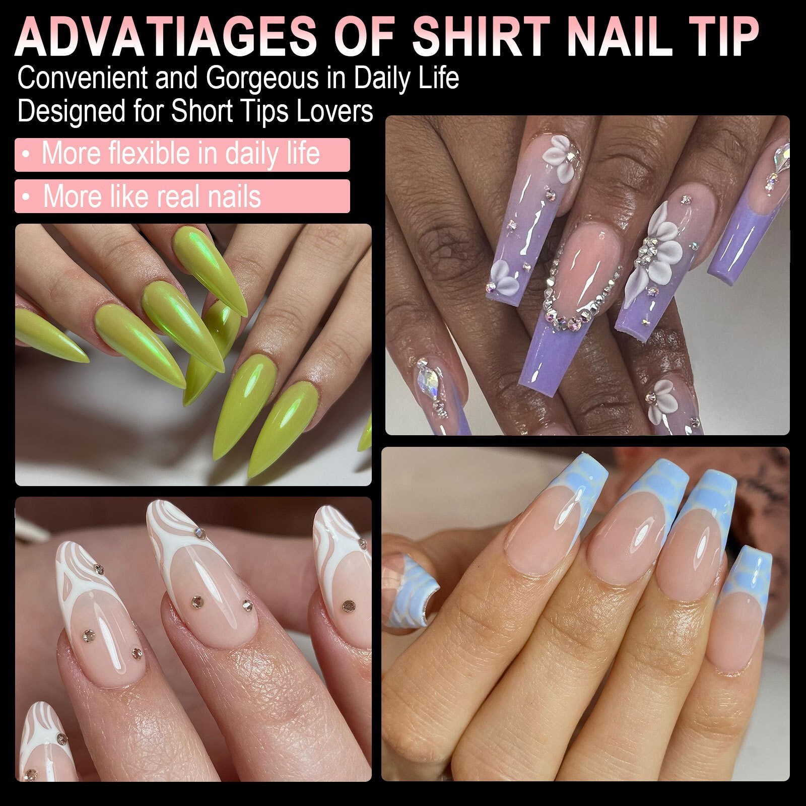 240 Pcs XXL Half Matte Extensions Nail Tips Square Coffin Soft Gel Tips Clear