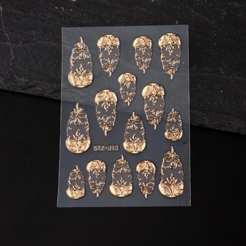 Gold Nail Art Stickers 3D Self-Adhesive Golden Foil Leaf Nail Decals style4