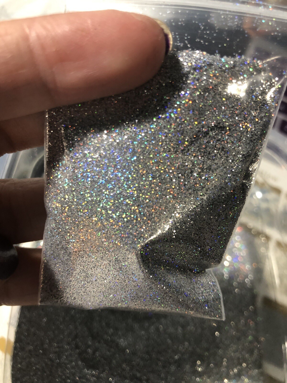 0.2mm 5g Bag Holographic Extra Fine Glitter Silver nails acrylic Epoxy Tumbler