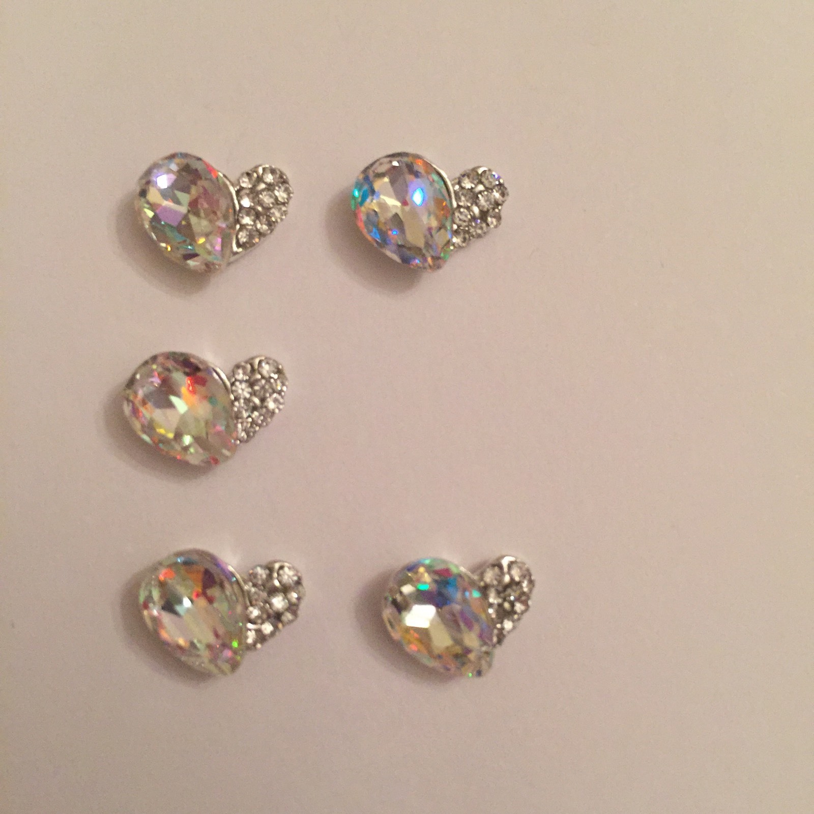 3pcs 3D DIY Nail Art Decoration Alloys Bowtie Jewellery Rhinestone Diamond Heart