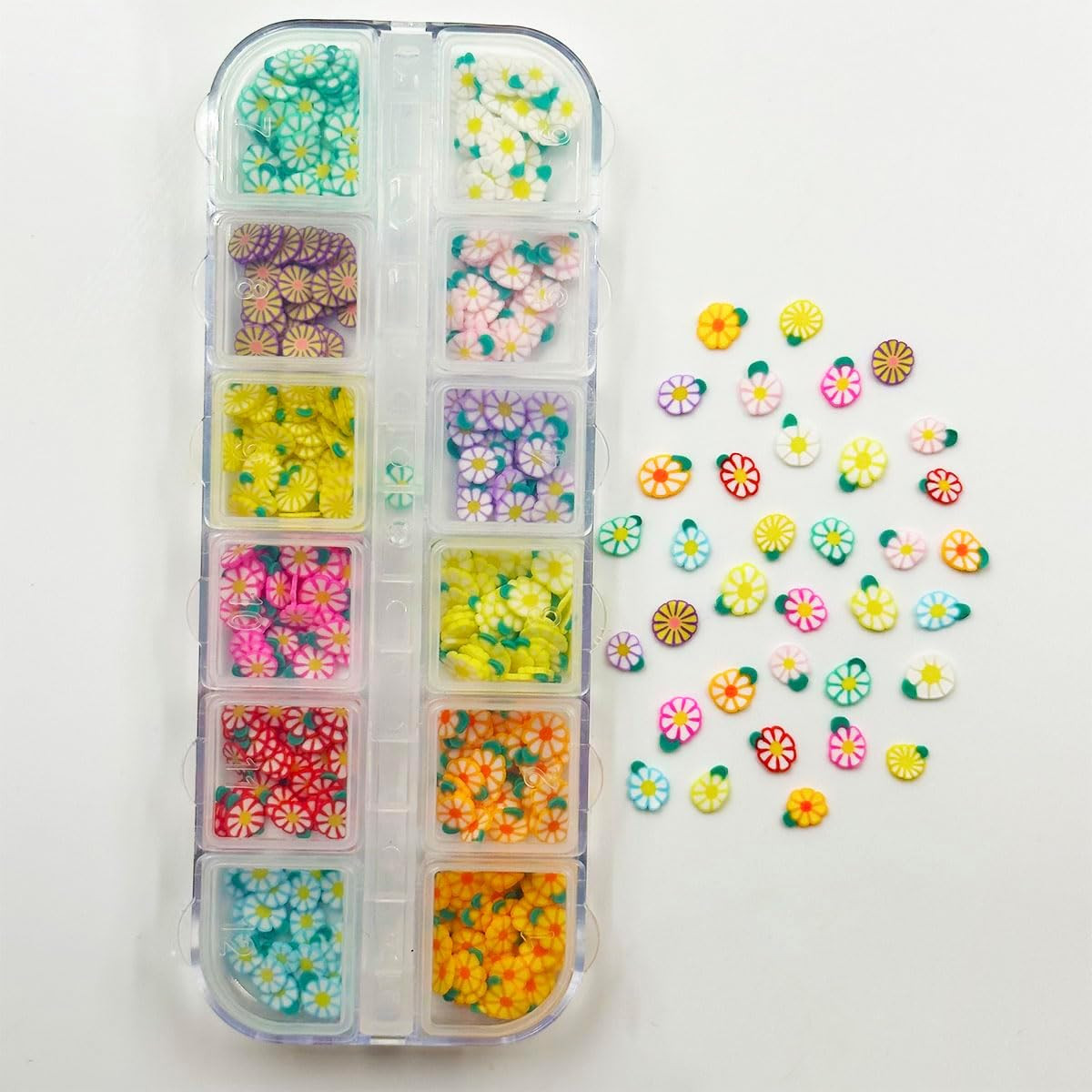 3 Boxes Flower Butterfly Nail Art Slices, 3D Polymer Clay Mini Slices Resin M…