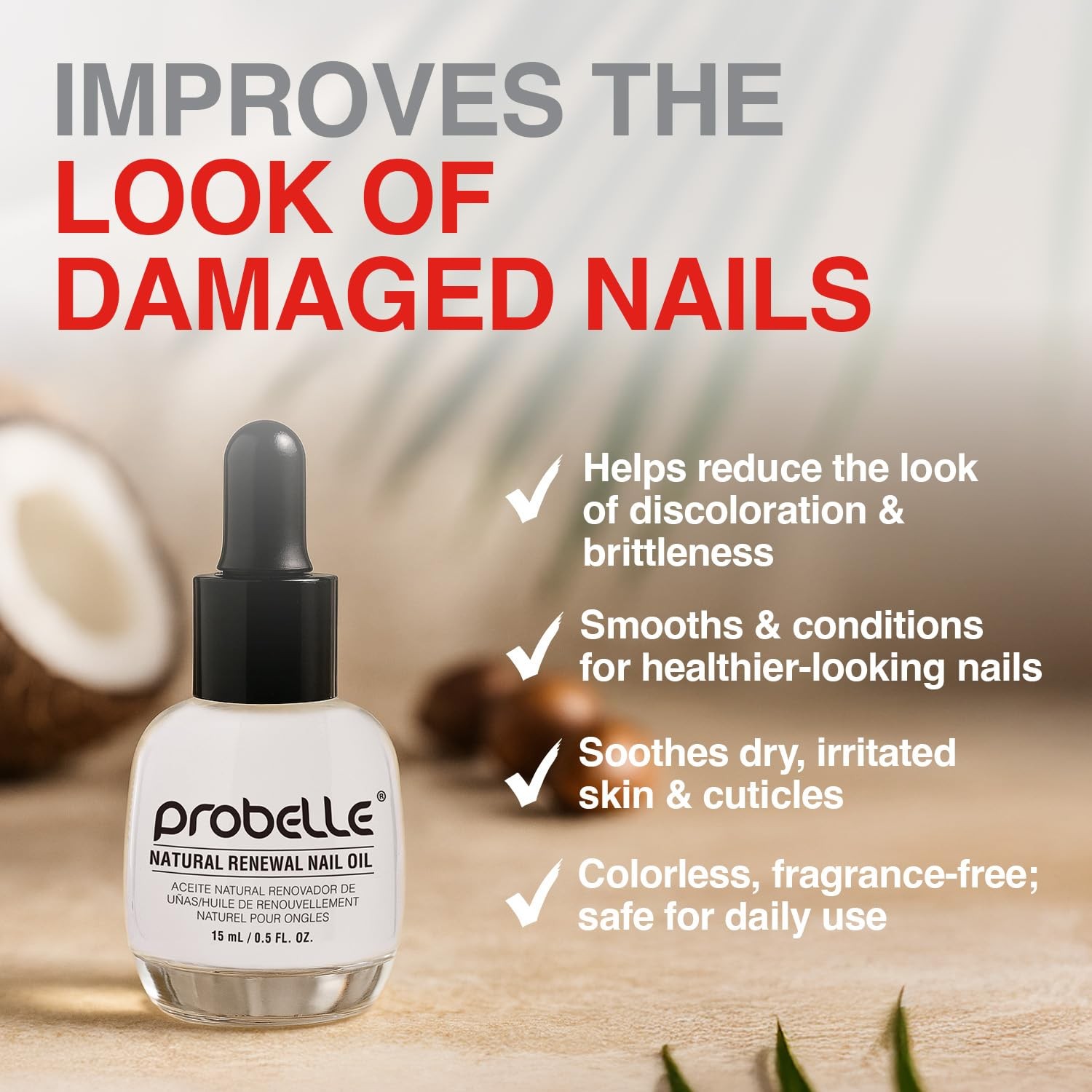 Probelle Natural Fungal Nail Oil, Color 0.5 Fl Oz (Pack of 1), Clear