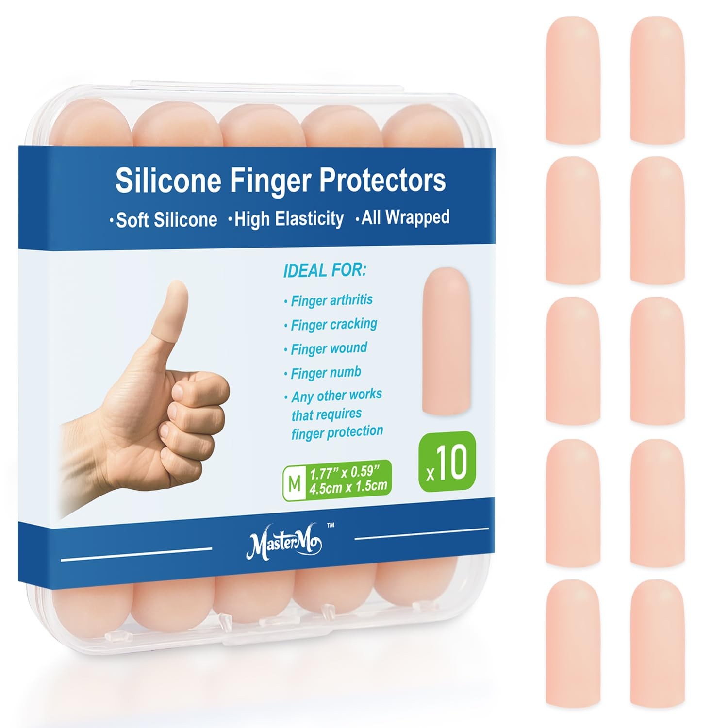 Gel Finger Cots Protectors, Silicone Fingers Covers Bandages Caps Sleeves for…