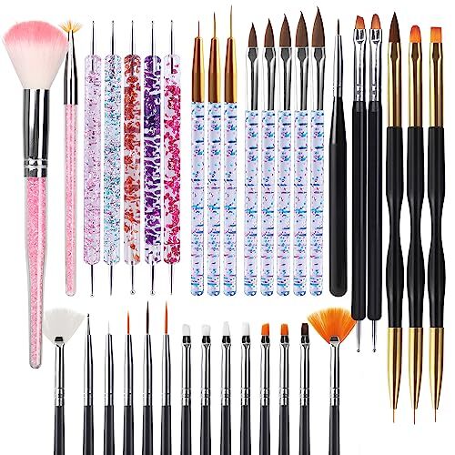 Nail Art Pens brushes,Nail Art Tool Set,Nail Dotting Tools,Nail Dust 35pcs