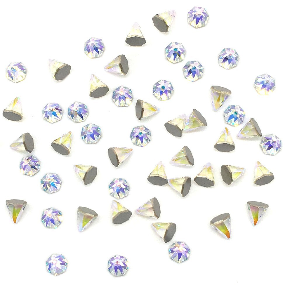 Swarovski Flatbacks No-Hotfix Rhinestones CRYSTAL AB (001 AB) “Pick Your Shape”