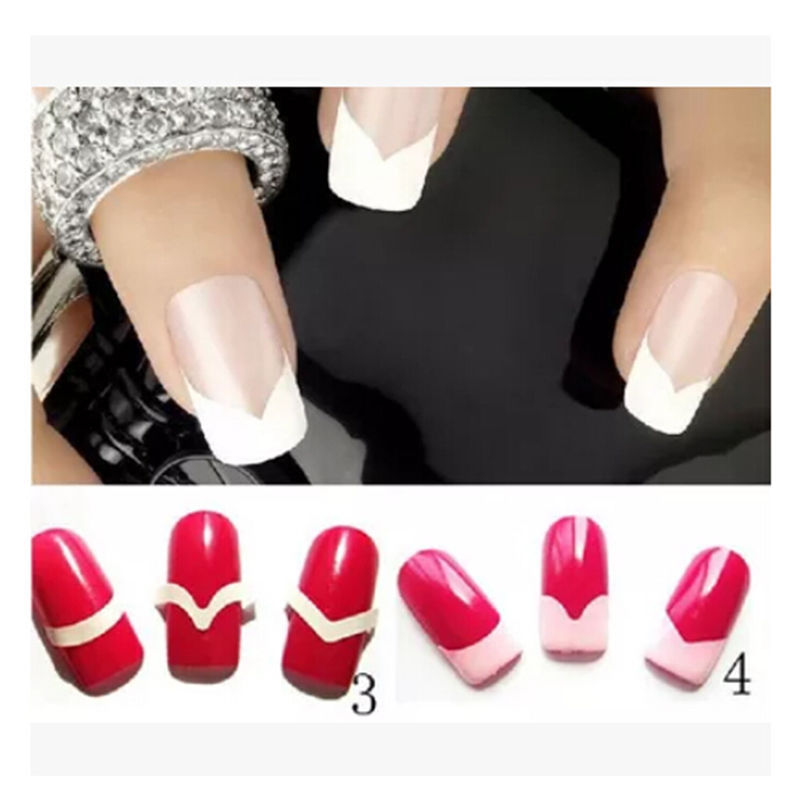 New French Manicure Nail Art Tips Form Guide Sticker Polish DIY