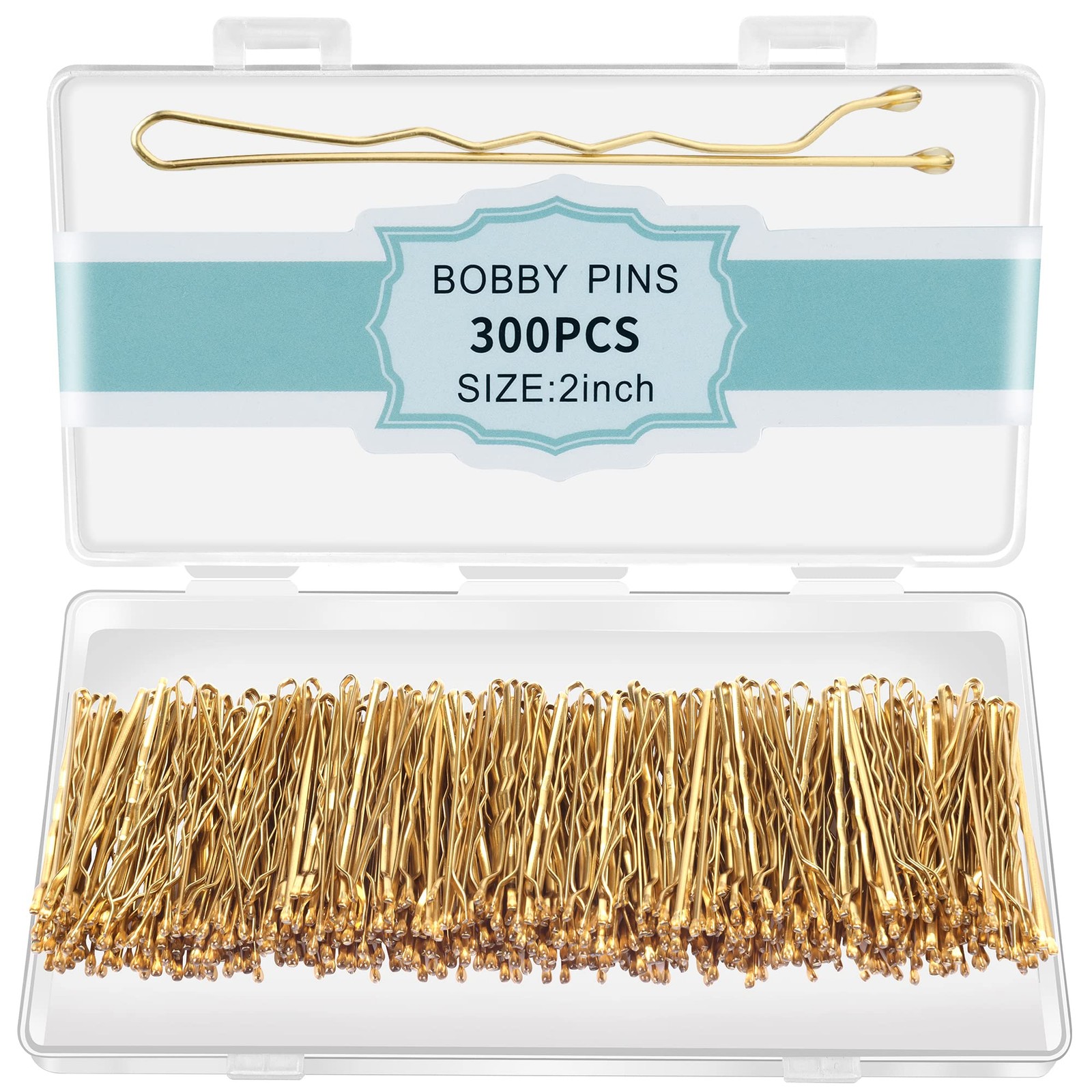 300 Pcs Bobby Pins Blonde, Hair for Women 300 Count (Pack of 1), Blonde