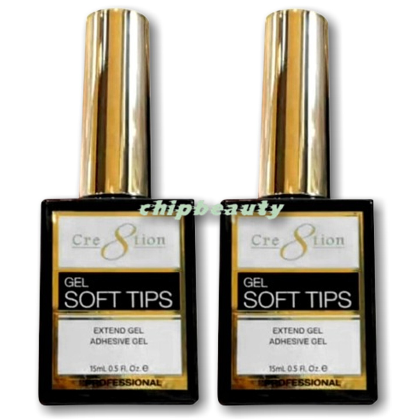 2x Cre8tion Soft Gel Tips Adhesive 15ml-0.5fl.oz Strength Nail System Gel Glue