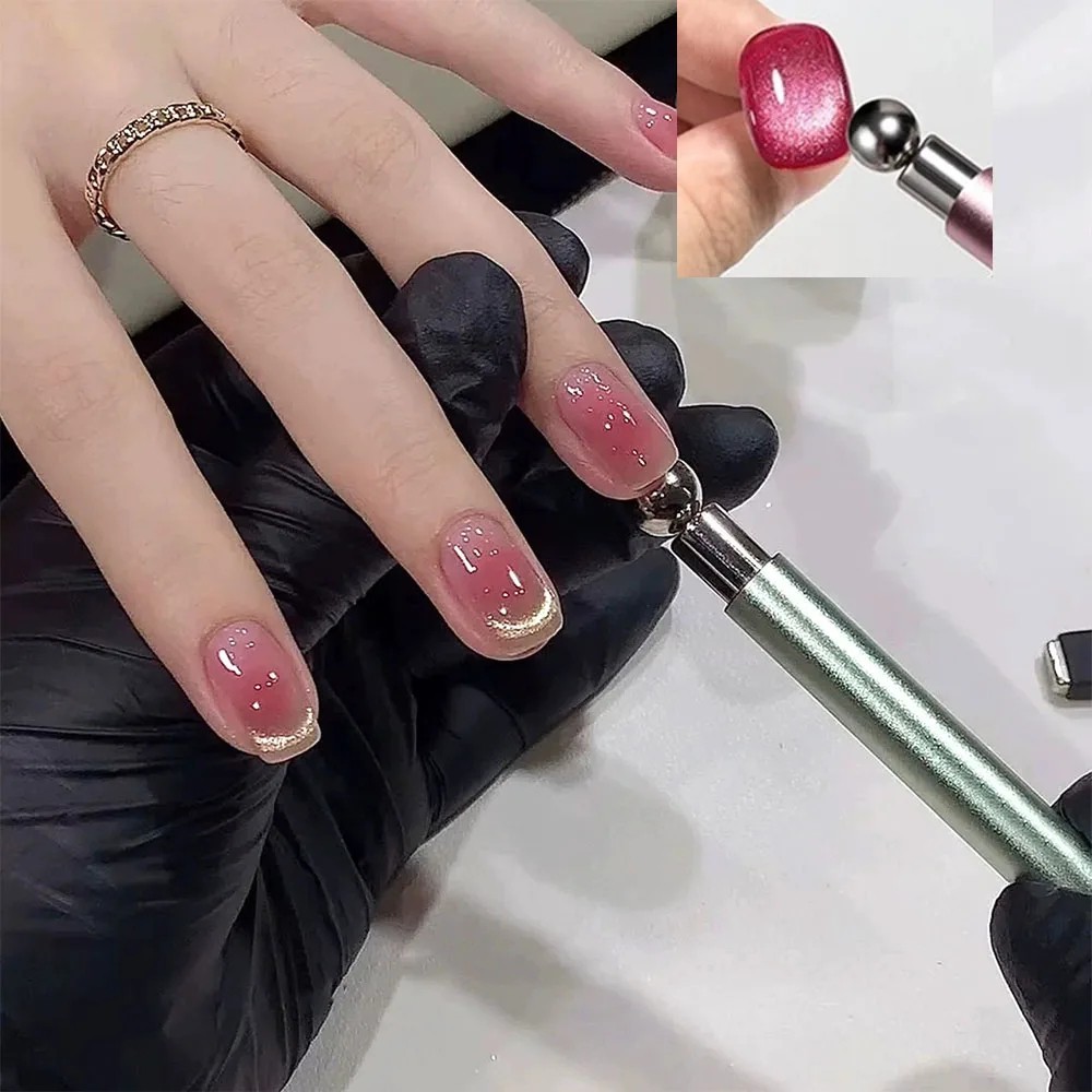 Round Steel Magnetic Stick Double Head Cat Eye Magnet Pen Nail Tool