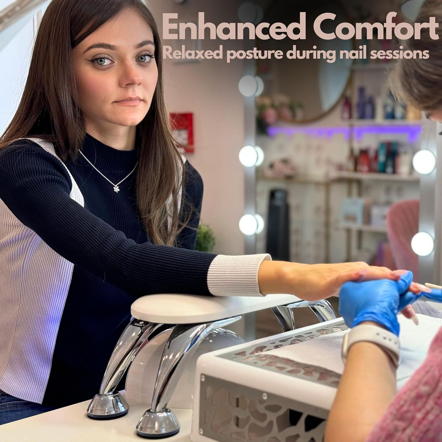 Mesa para uñas de manicura manos para mano portatil nail table station almohada