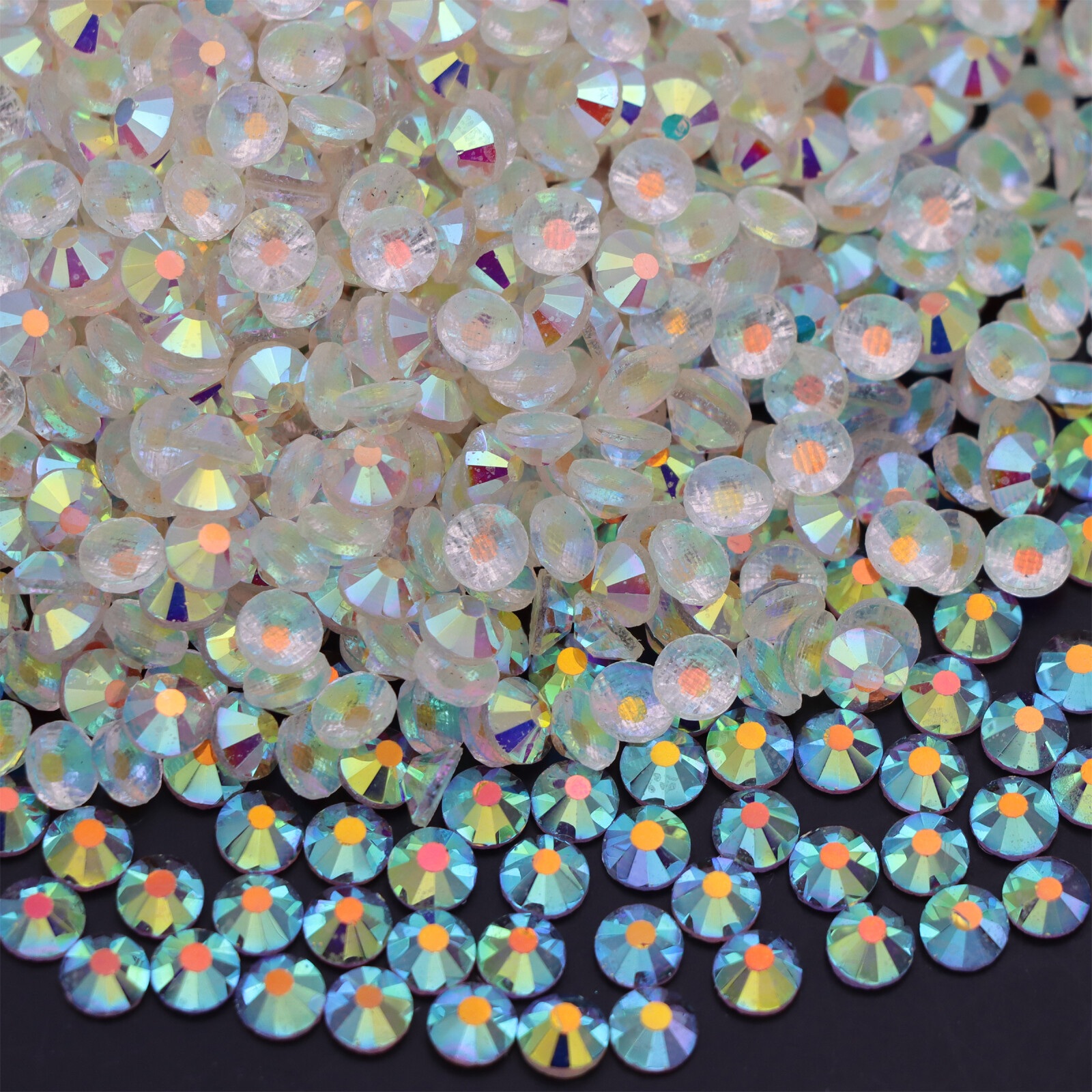 White Clear Crystal AB FlatBack Rhinestones Glass Stone Beads for Jewelry Making