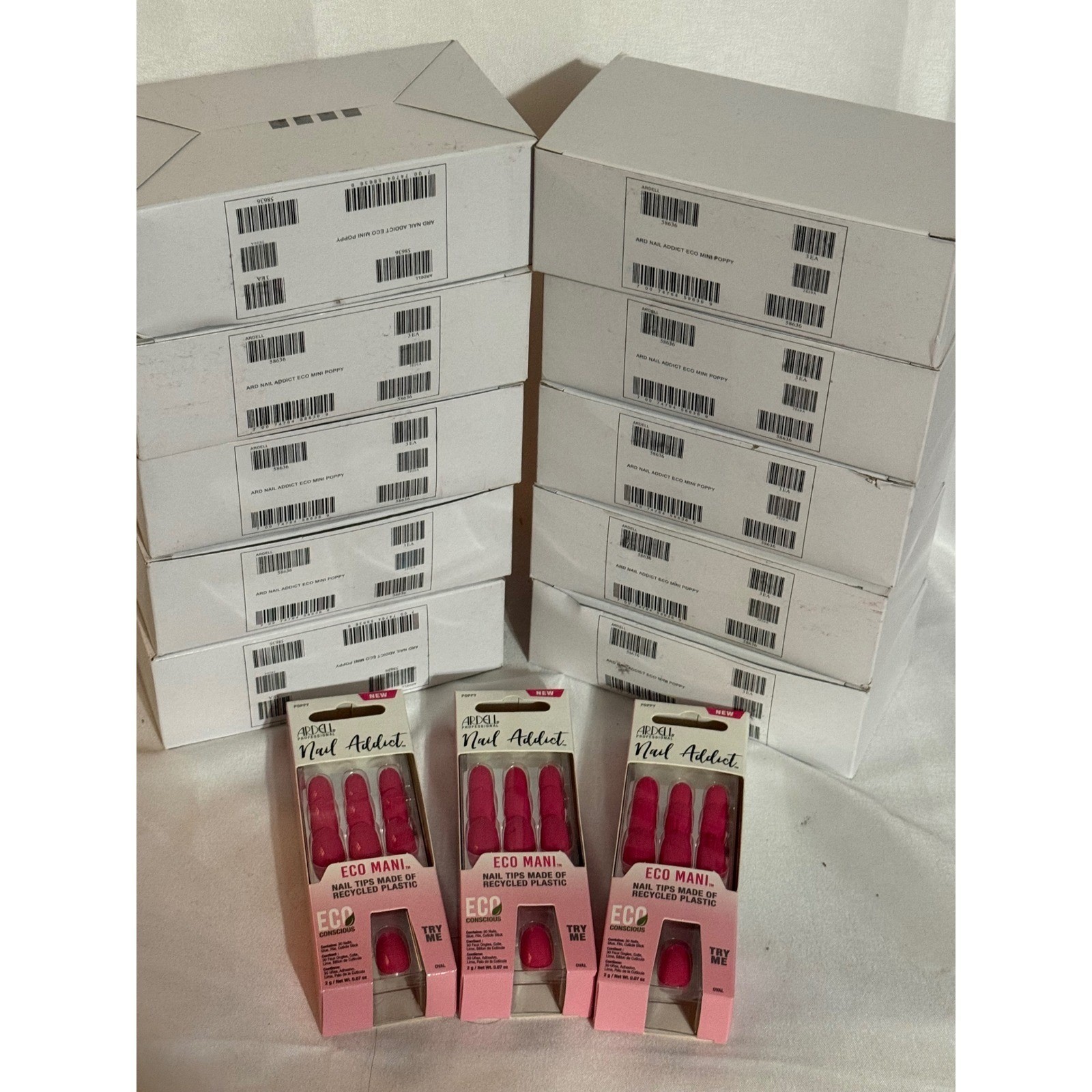 Ardell Nail Addict Eco Mani Nail Tips Poppy Pink Oval 30 Count 3 Pack 58636