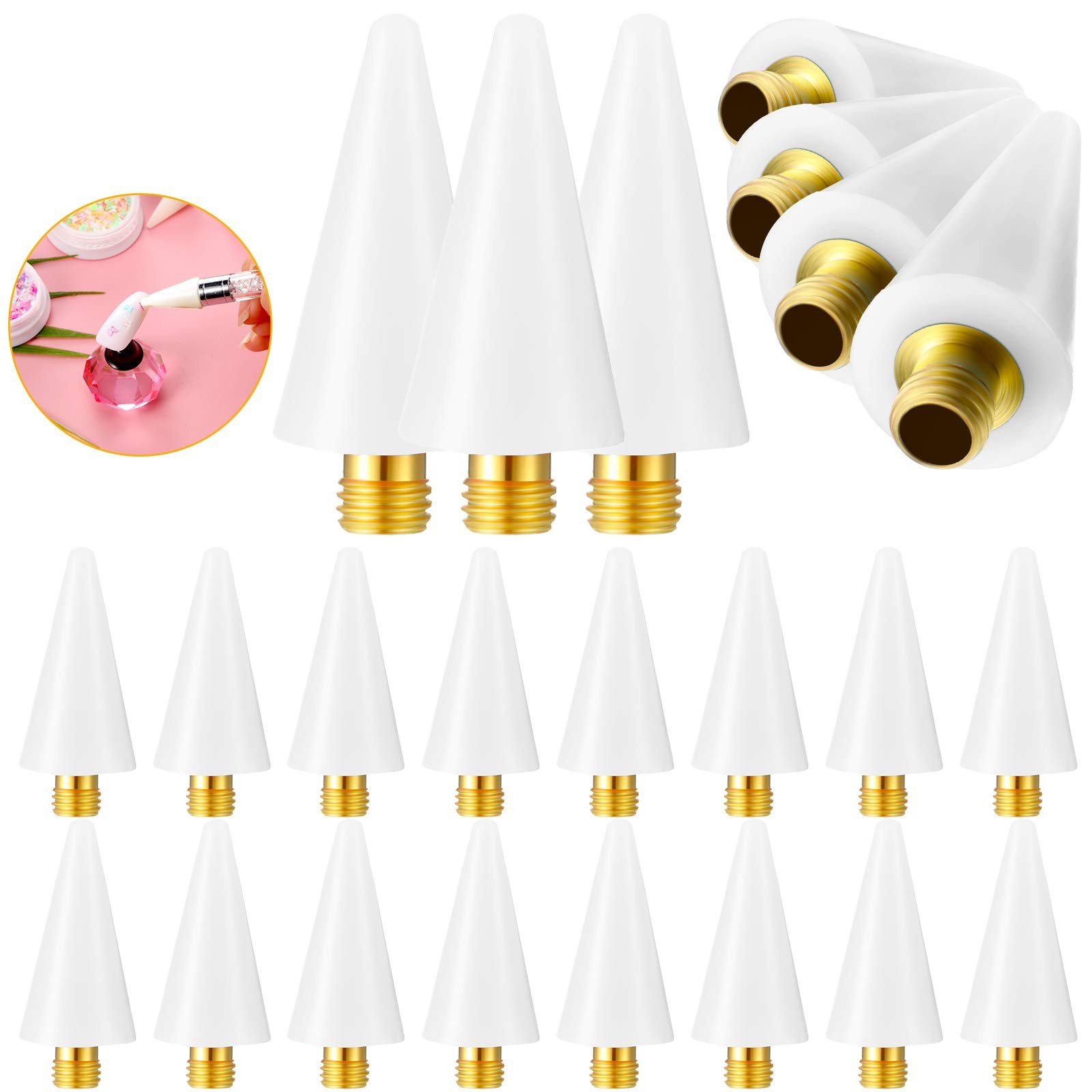 Blulu 16 Pcs Wax Head Tips Rhinestone Picker Tool Rhinestones Replacement Dia…